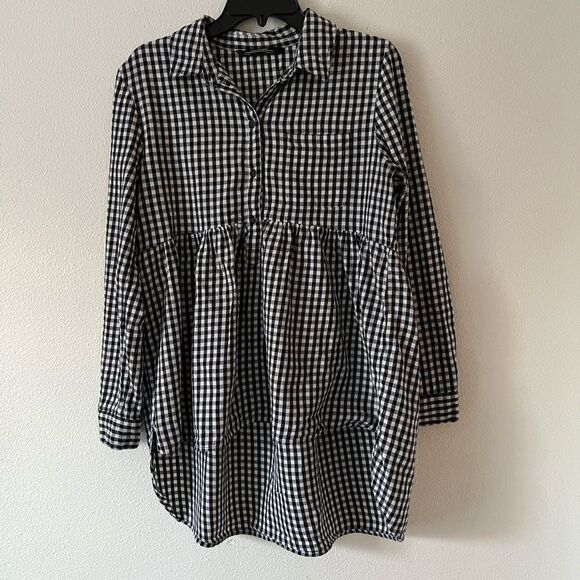 Zara Woman’s Gingham babydoll Ruffled Tunic Top size M - Picture 3 of 9